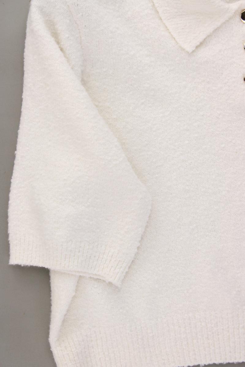 Primark Crop Strickshirt Gr. XXL Kurzarm creme aus Polyester
