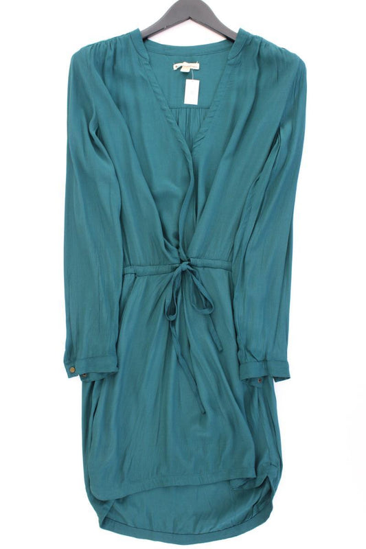 Mango Langarmkleid Petrol Gr. M blau aus Viskose