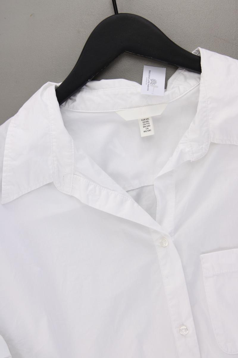 H&M Crop Bluse Gr. XXL Langarm weiß aus Baumwolle