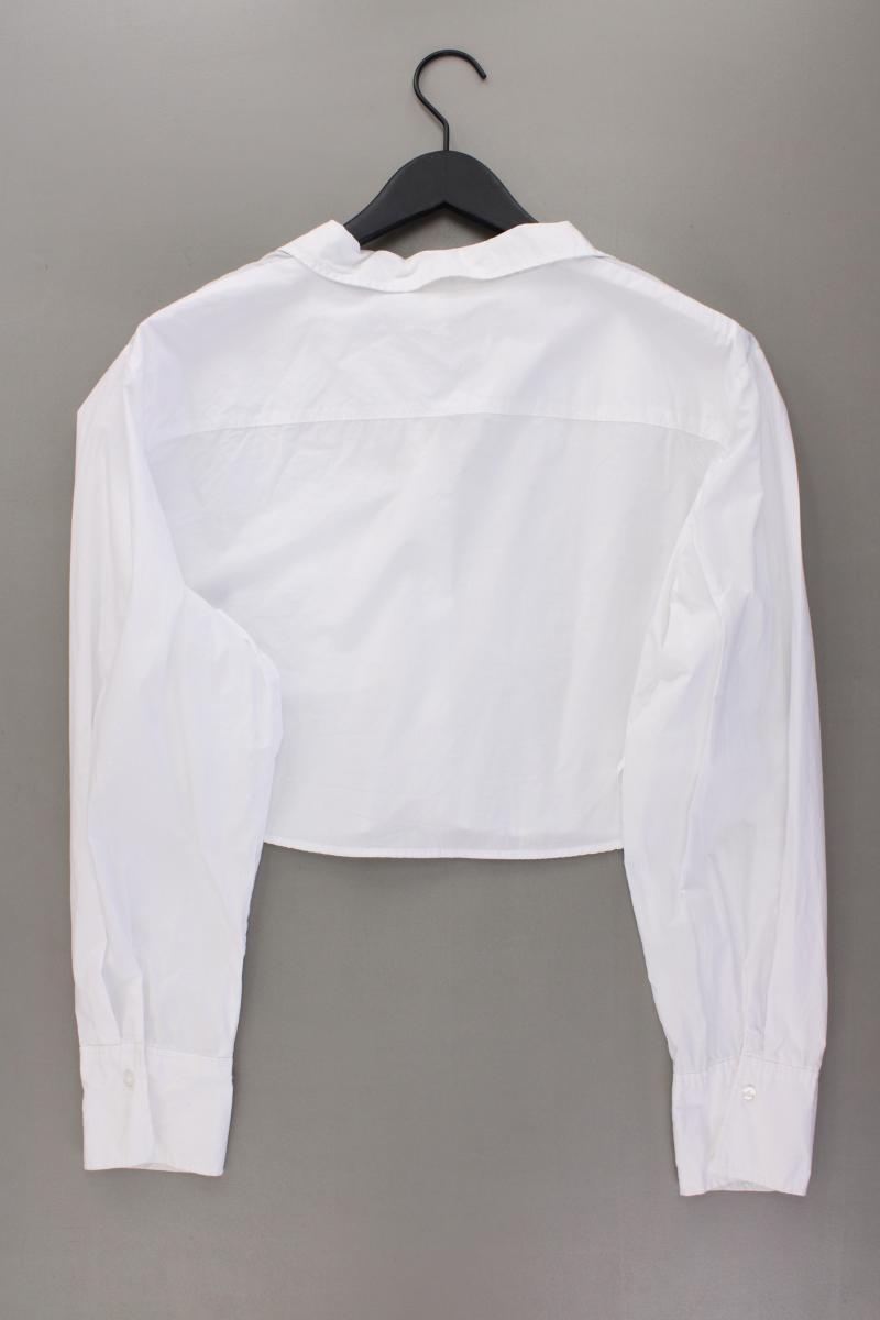 H&M Crop Bluse Gr. XXL Langarm weiß aus Baumwolle