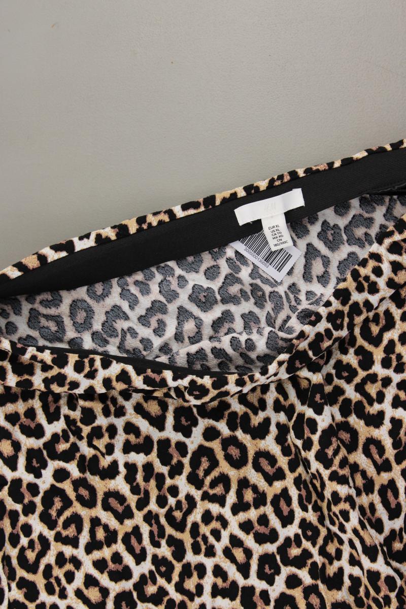 H&M Midirock Gr. XL mit Tierdruck braun aus Viskose