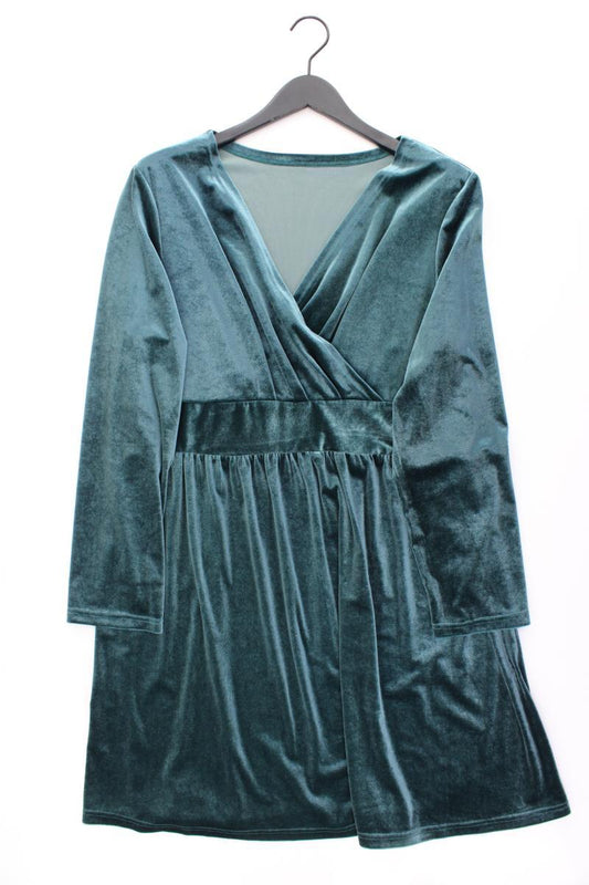 Shein Samtkleid Gr. 48 Langarm blau aus Baumwolle