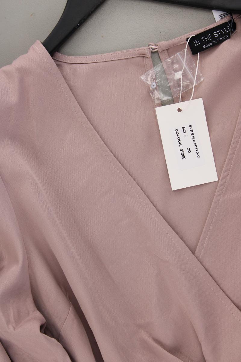 In the Style Kleid Gr. 48 neu mit Etikett mit Gürtel Langarm rosa aus Polyester