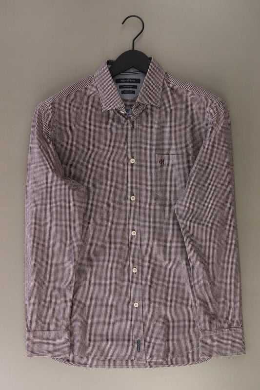 Marc O'Polo Karohemd für Herren Gr. Hemdgröße 41/42 kariert Langarm braun