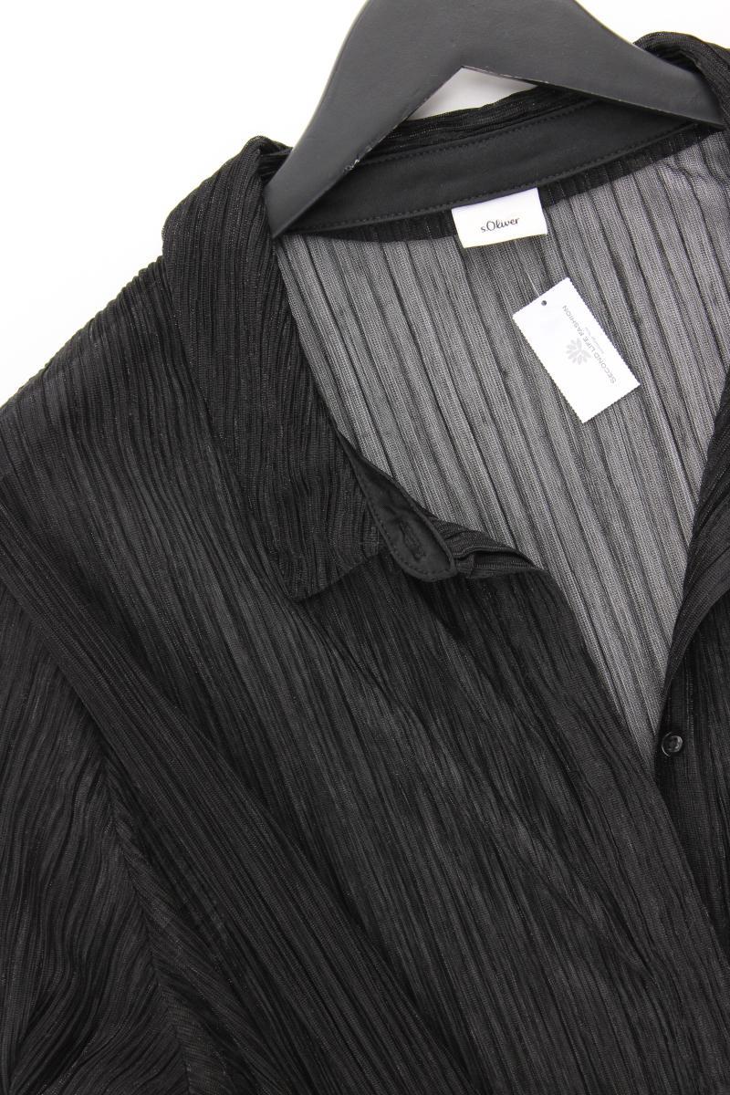 s.Oliver transparentes Kleid Gr. 48 Langarm schwarz aus Polyester