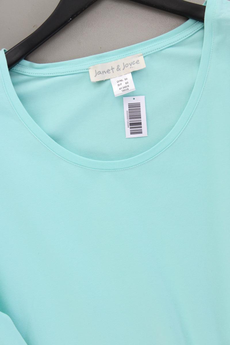 Janet & Joyce Longsleeve-Shirt Gr. 58 Langarm blau aus Baumwolle