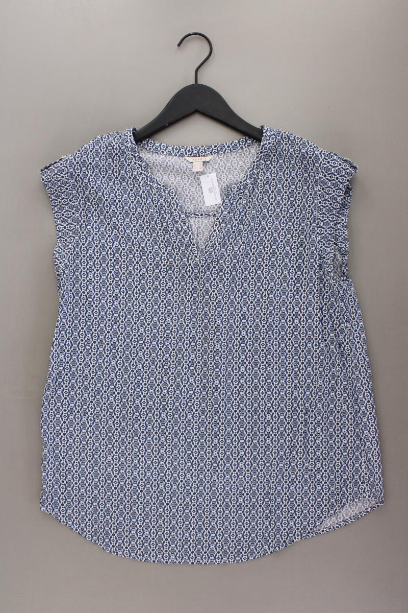 Esprit Kurzarmbluse Gr. 40 blau