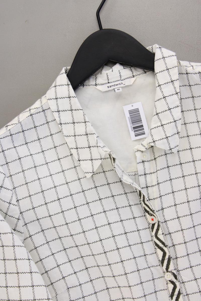 Sandwich_ Langarmbluse Gr. 40 creme aus Baumwolle