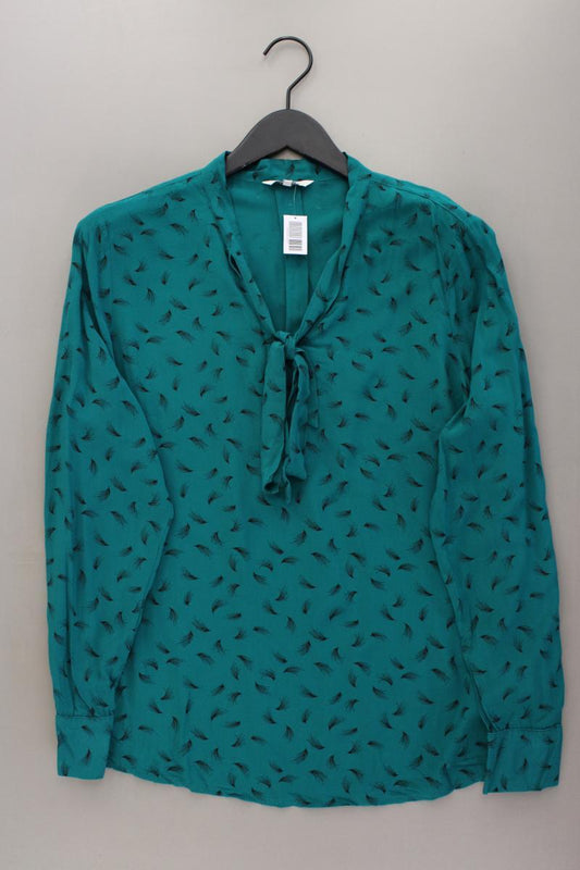 Sandwich_ Langarmbluse Petrol Gr. 40 blau aus Viskose