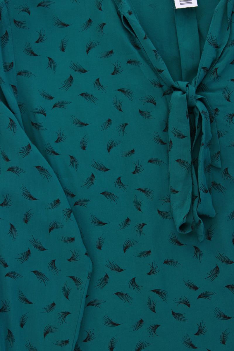 Sandwich_ Langarmbluse Petrol Gr. 40 blau aus Viskose