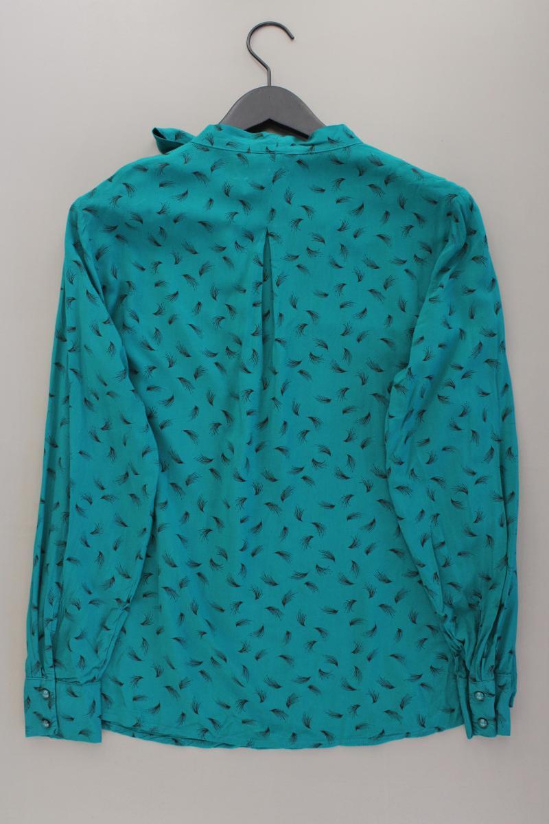 Sandwich_ Langarmbluse Petrol Gr. 40 blau aus Viskose