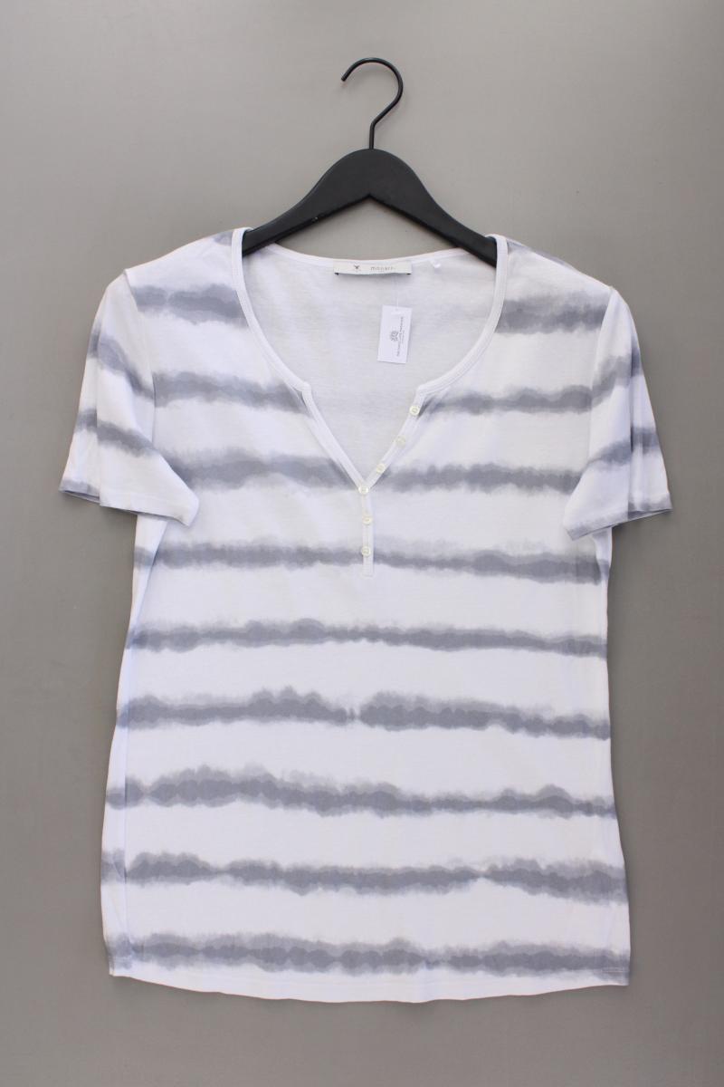 Monari Batikshirt Gr. 42 mit Batikmuster Kurzarm grau aus Baumwolle