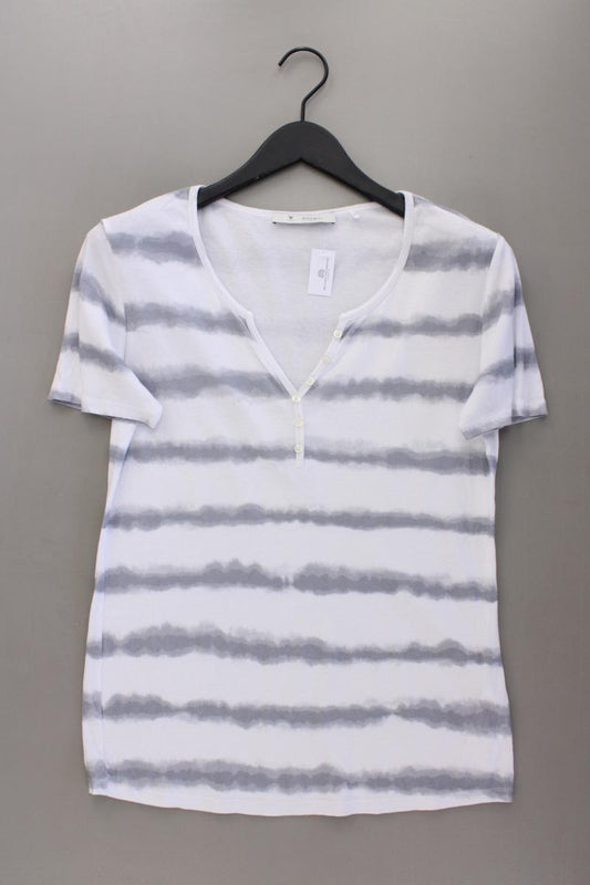 Monari Batikshirt Gr. 42 mit Batikmuster Kurzarm grau aus Baumwolle