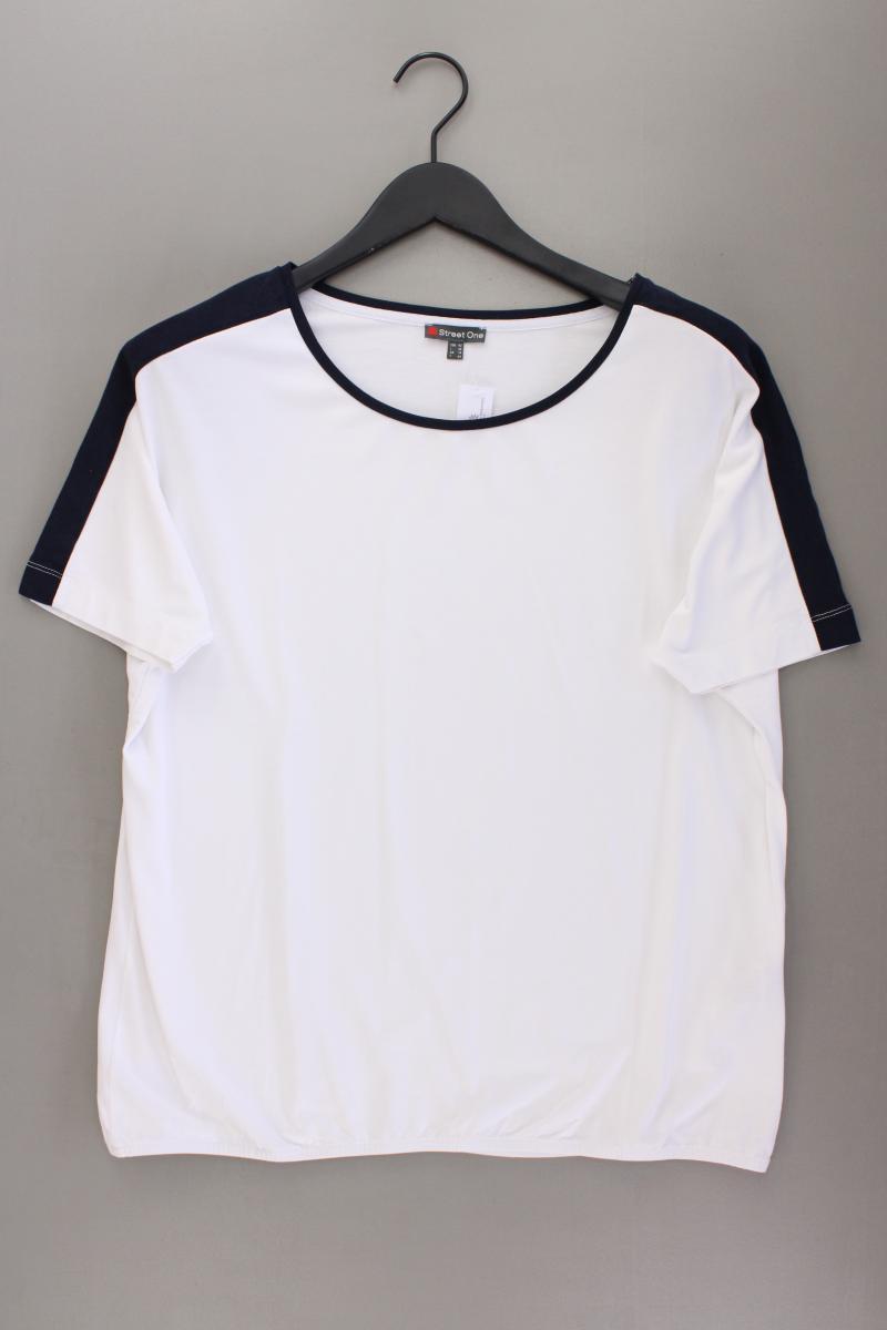Street One T-Shirt Gr. 42 neuwertig Kurzarm weiß aus Viskose