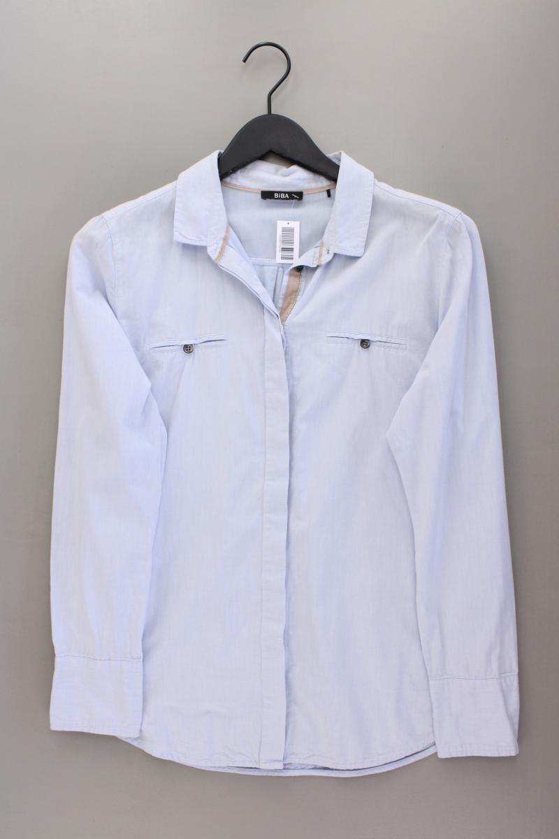 Biba Langarmbluse Gr. 38 blau aus Baumwolle