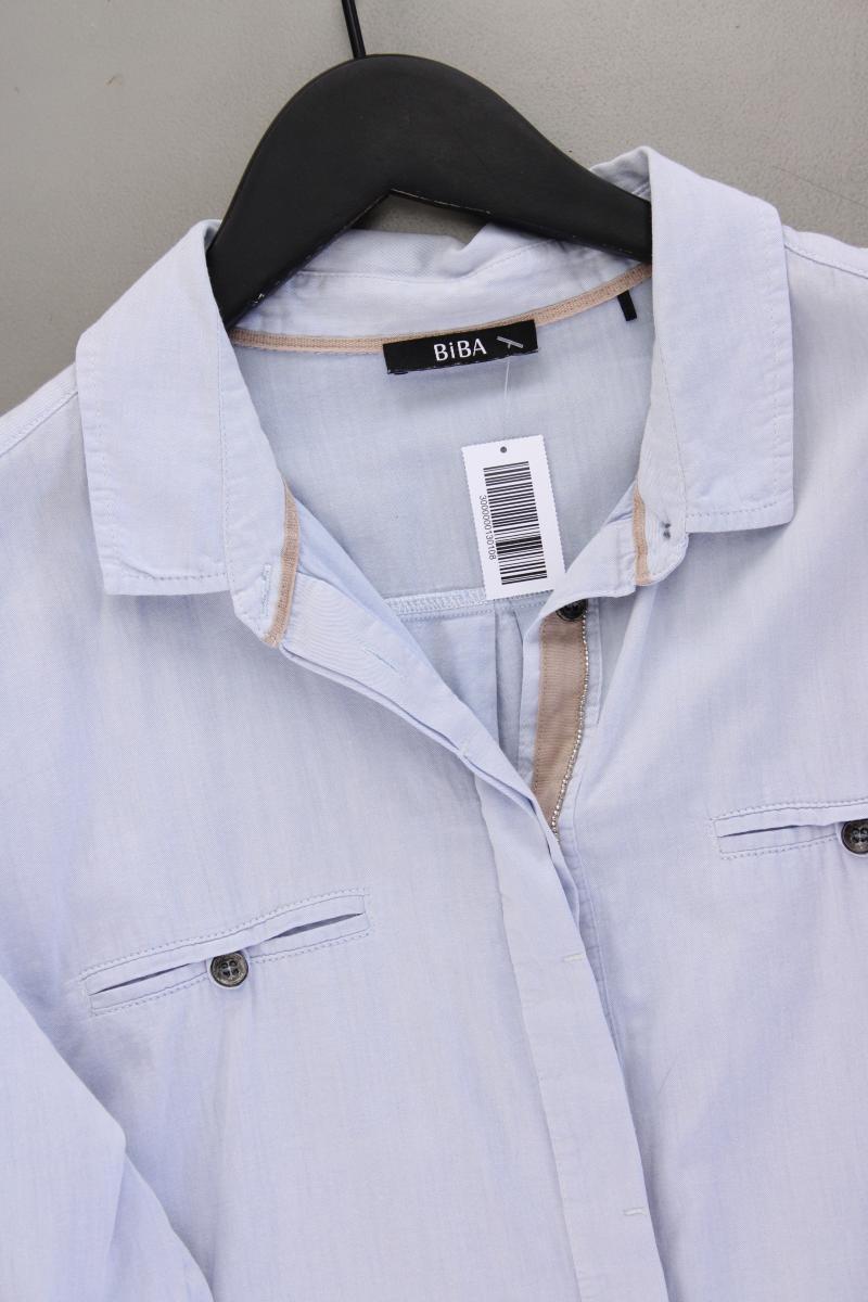 Biba Langarmbluse Gr. 38 blau aus Baumwolle