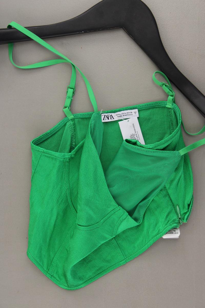 Zara Crop Top Gr. L grün aus Polyester