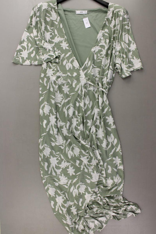 Mango Wickelkleid Gr. L mit Blumenmuster Kurzarm grün