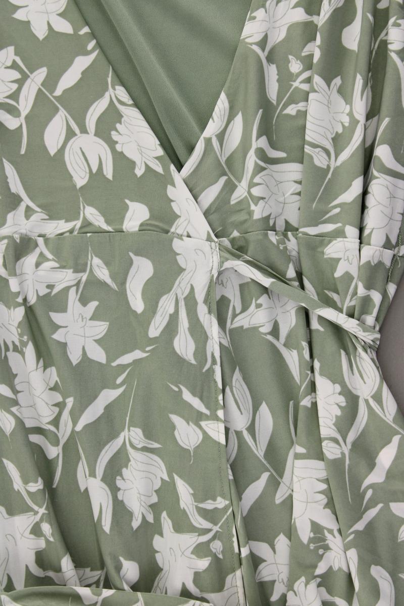 Mango Wickelkleid Gr. L mit Blumenmuster Kurzarm grün