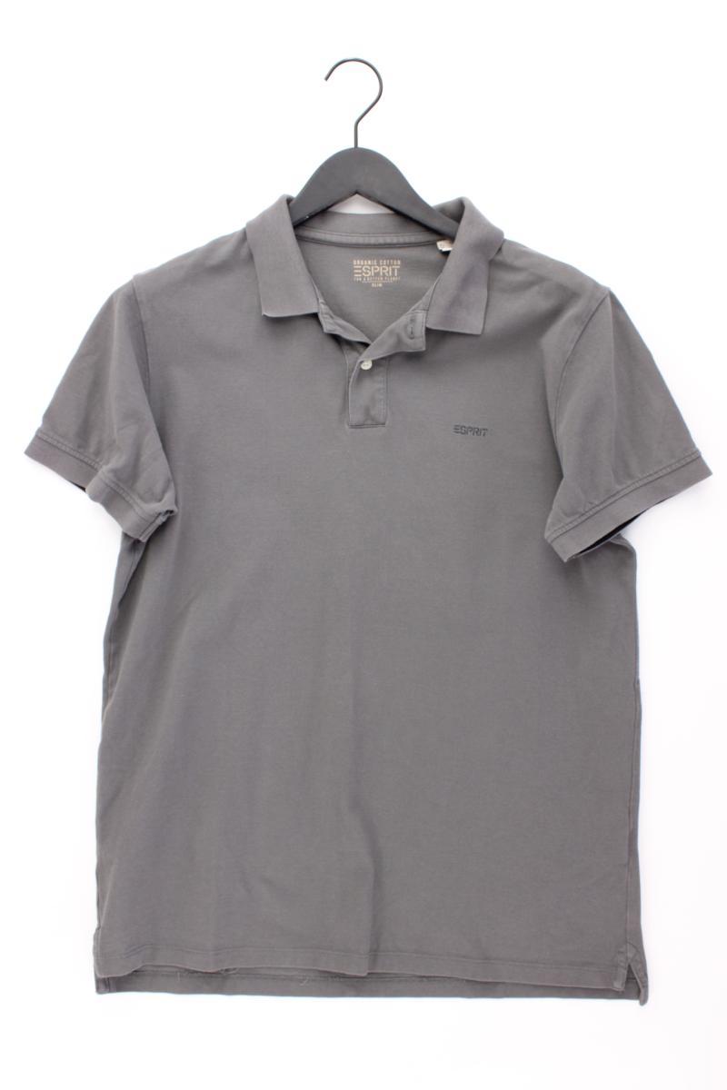 Esprit Poloshirt für Herren Gr. L Kurzarm grau aus Baumwolle