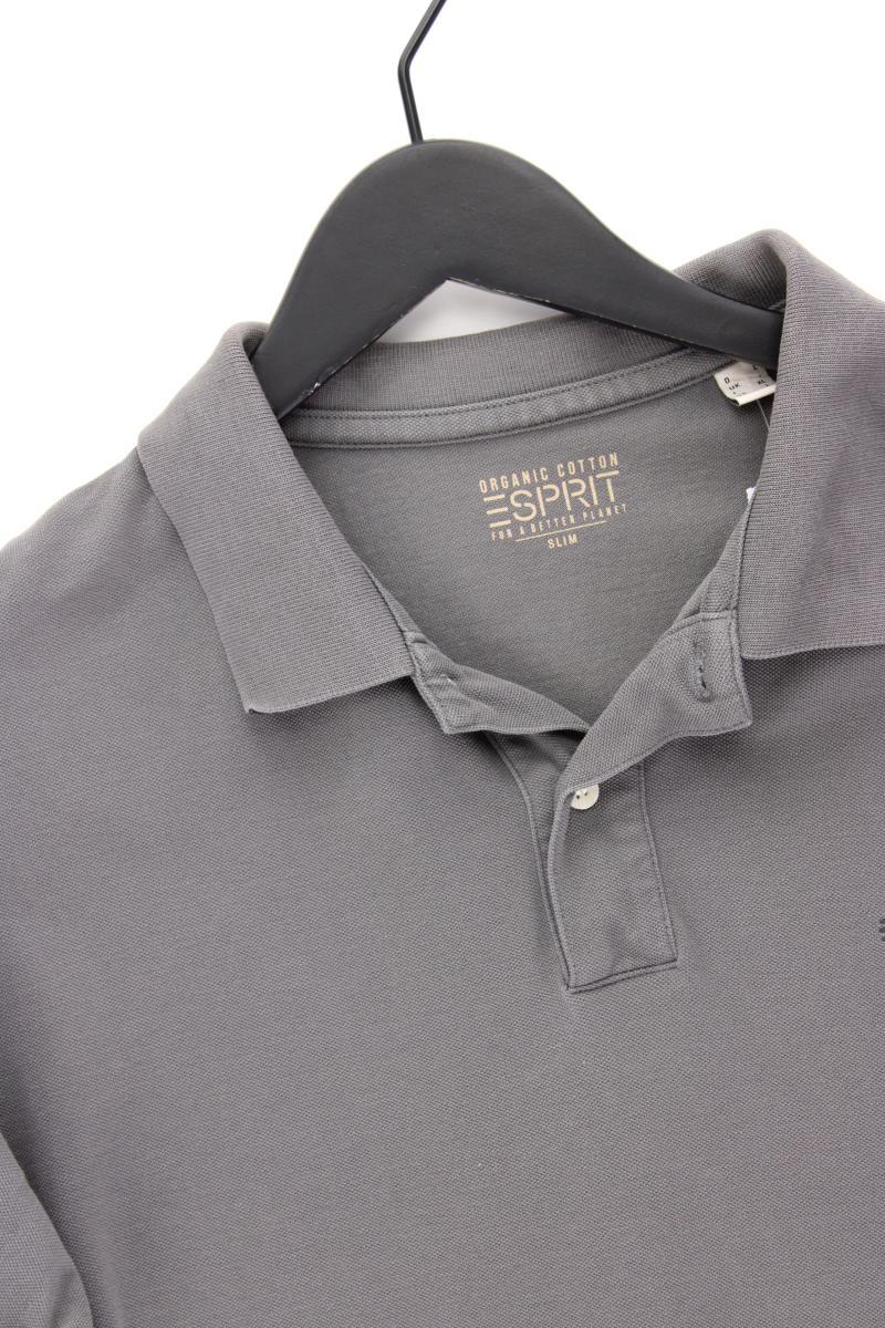 Esprit Poloshirt für Herren Gr. L Kurzarm grau aus Baumwolle