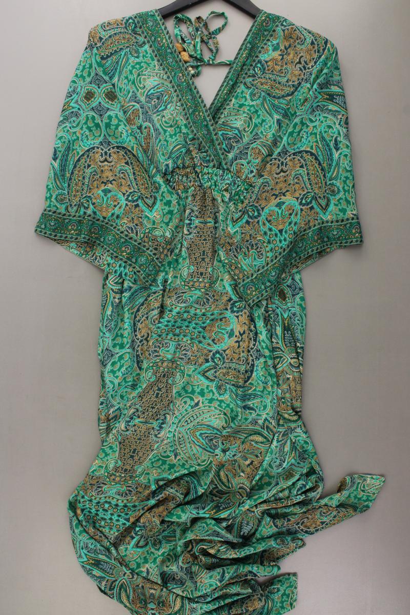Namaste Kimono Kleid Gr. L mit Paisleymuster Kurzarm grün aus Viskose