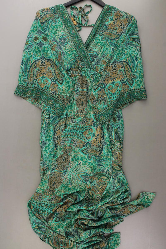 Namaste Kimono Kleid Gr. L mit Paisleymuster Kurzarm grün aus Viskose