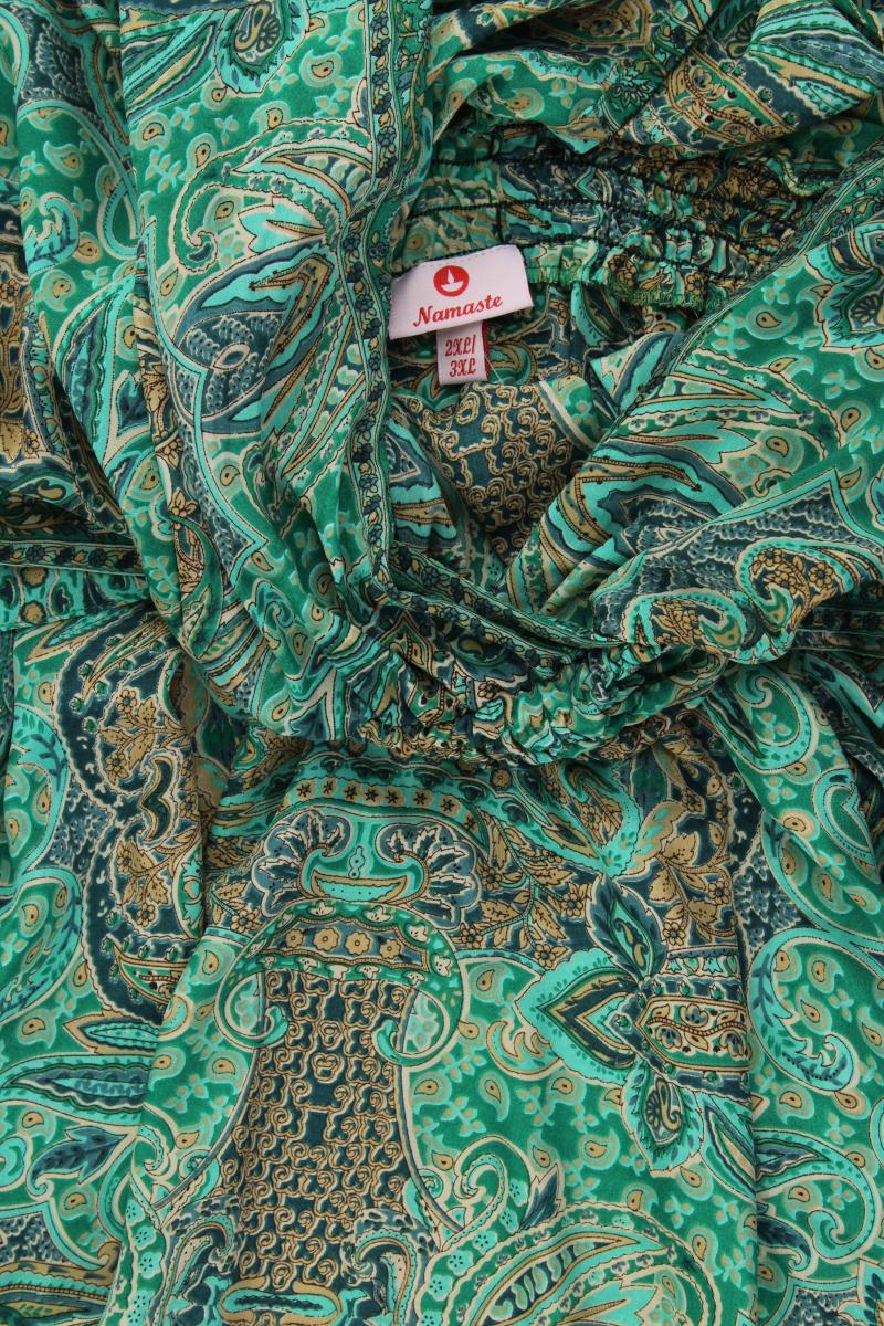 Namaste Kimono Kleid Gr. L mit Paisleymuster Kurzarm grün aus Viskose
