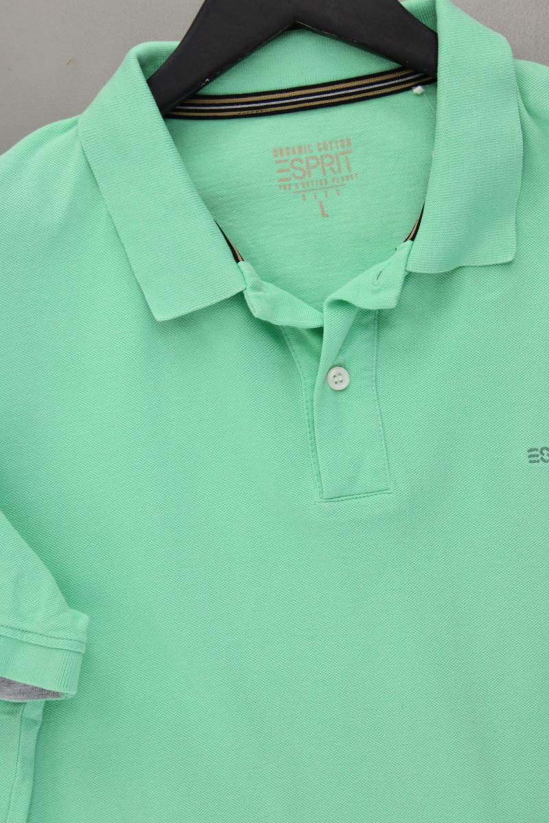 Esprit Poloshirt für Herren Gr. L Kurzarm grau aus Baumwolle