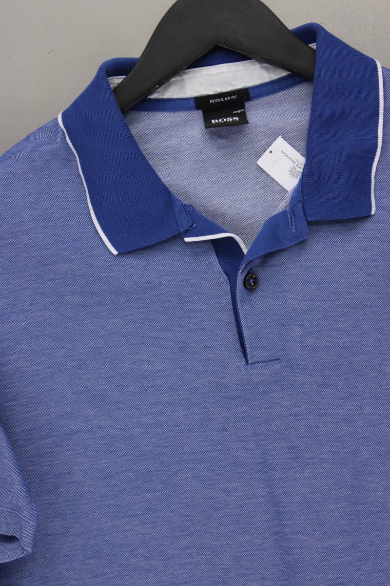 BOSS by Hugo Boss Poloshirt für Herren Gr. L Kurzarm blau aus Baumwolle