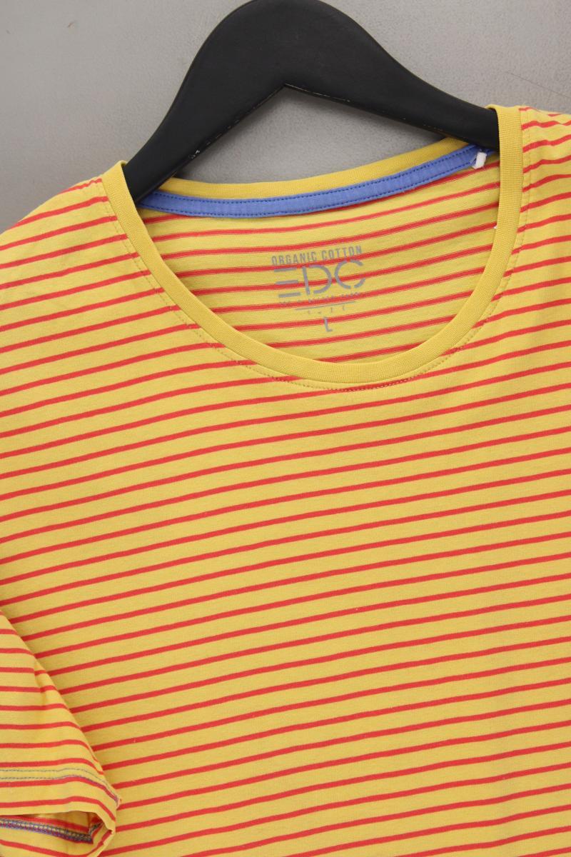 edc by Esprit Ringelshirt für Herren Gr. L gestreift Kurzarm gelb aus Baumwolle