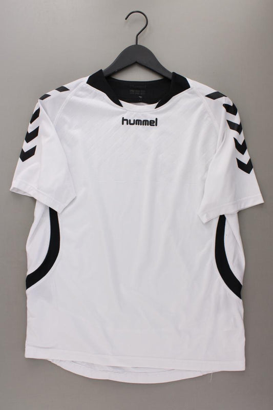 hummel Sportshirt für Herren Gr. XL Kurzarm weiß aus Polyester