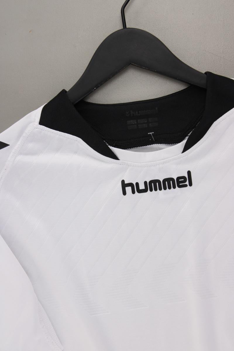 hummel Sportshirt für Herren Gr. XL Kurzarm weiß aus Polyester