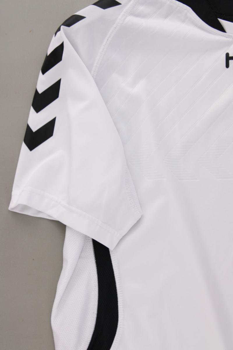 hummel Sportshirt für Herren Gr. XL Kurzarm weiß aus Polyester