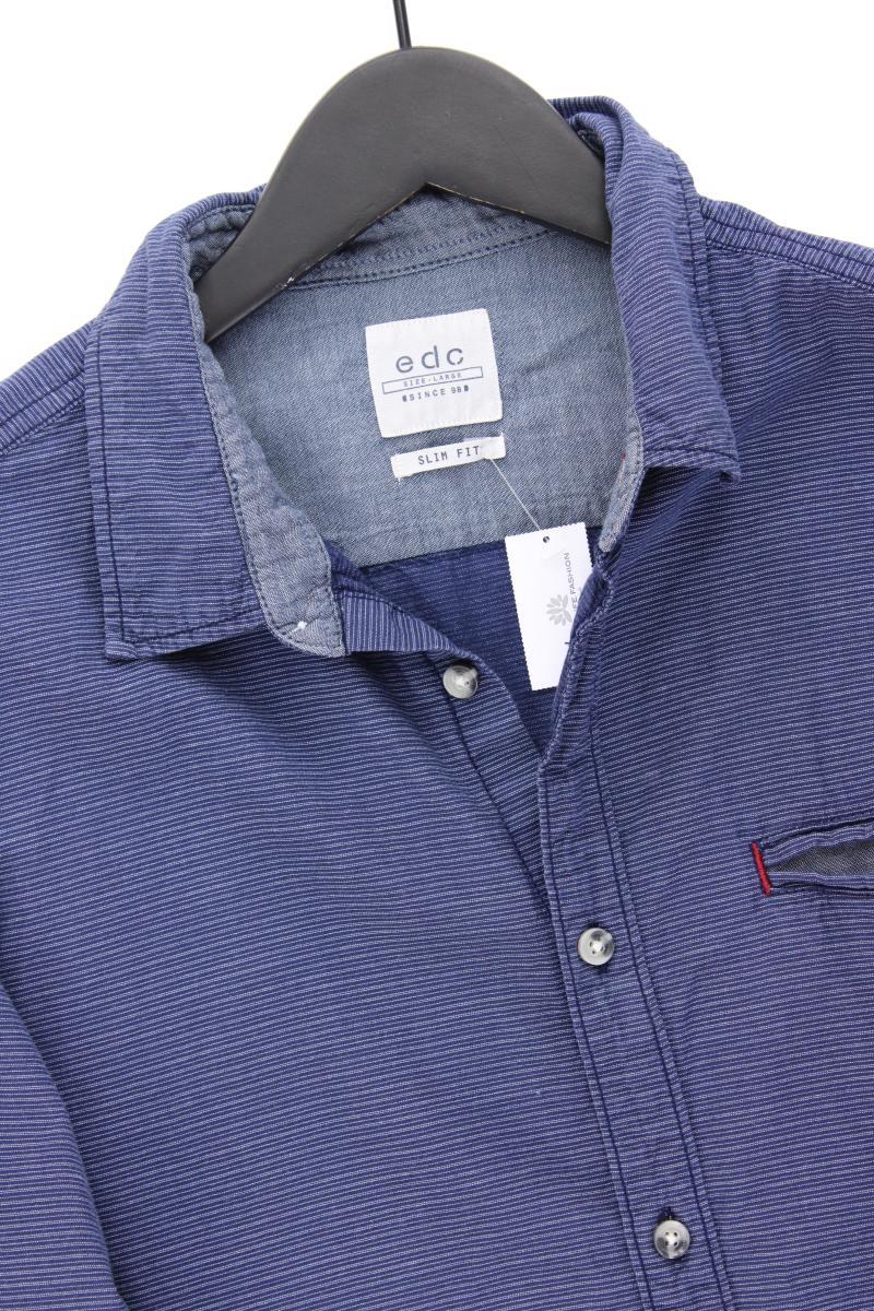 edc by Esprit Langarmhemd für Herren Gr. L blau aus Baumwolle