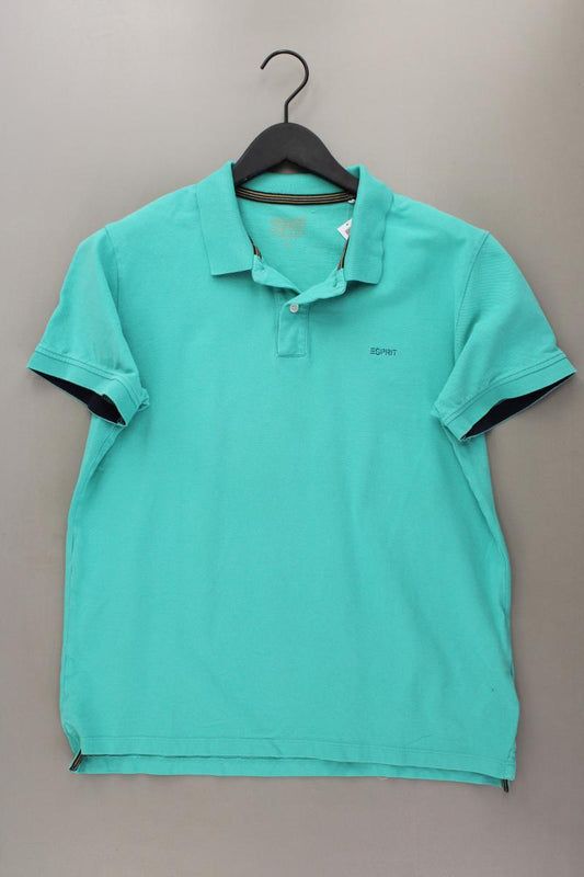 Esprit Poloshirt für Herren Gr. L Kurzarm türkis aus Baumwolle
