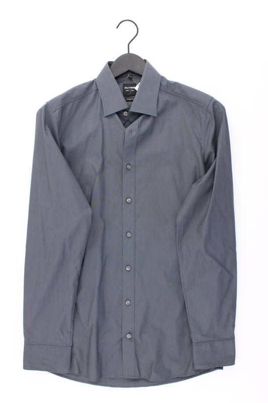 Olymp Langarmhemd für Herren Gr. Hemdgröße 39 grau aus Baumwolle