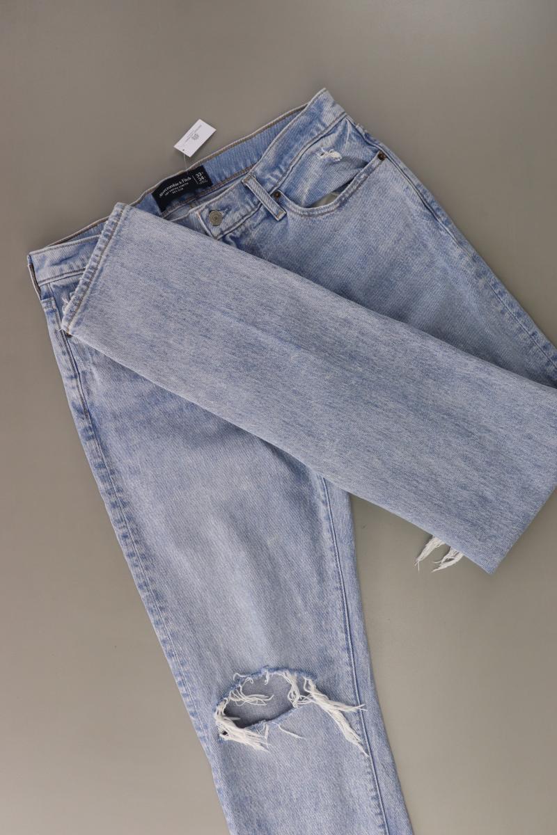 Abercrombie & Fitch 90's Slim Jeans für Herren Gr. W33/L34 blau aus Baumwolle