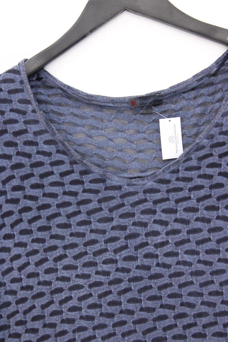 Street One T-Shirt Gr. 38 Kurzarm blau aus Viskose