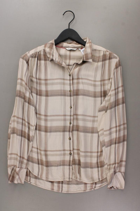 Tom Tailor Karobluse Gr. 42 kariert Langarm braun aus Viskose
