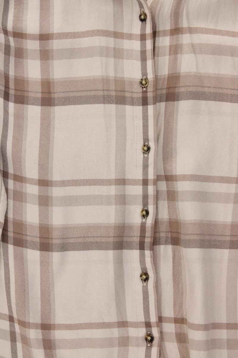 Tom Tailor Karobluse Gr. 42 kariert Langarm braun aus Viskose