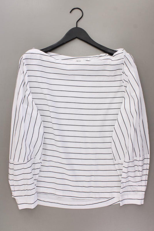 s.Oliver Langarmbluse Gr. 42 gestreift weiß aus Baumwolle