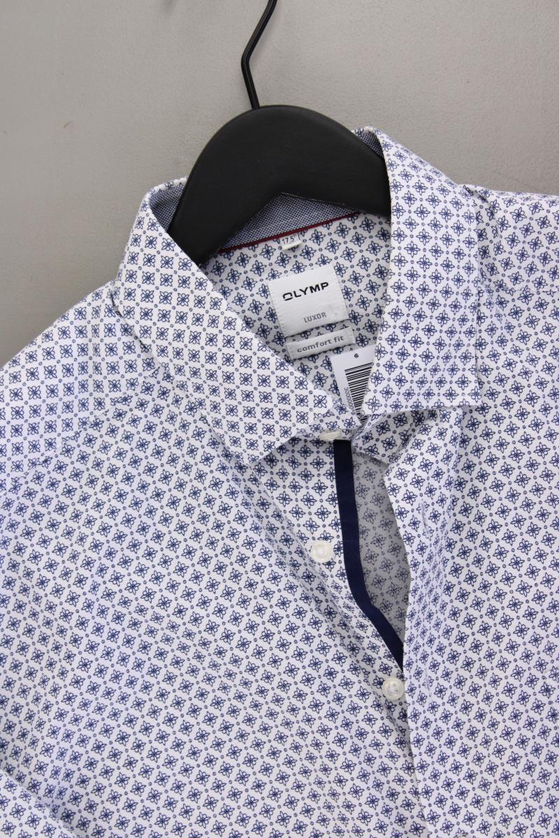 Olymp Langarmhemd für Herren Gr. Hemdgröße 44 mit Blumenmuster blau