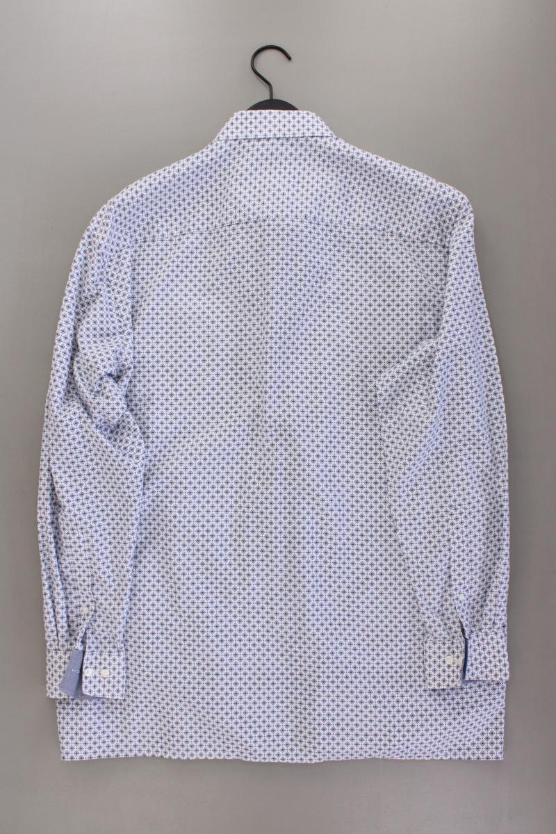 Olymp Langarmhemd für Herren Gr. Hemdgröße 44 mit Blumenmuster blau
