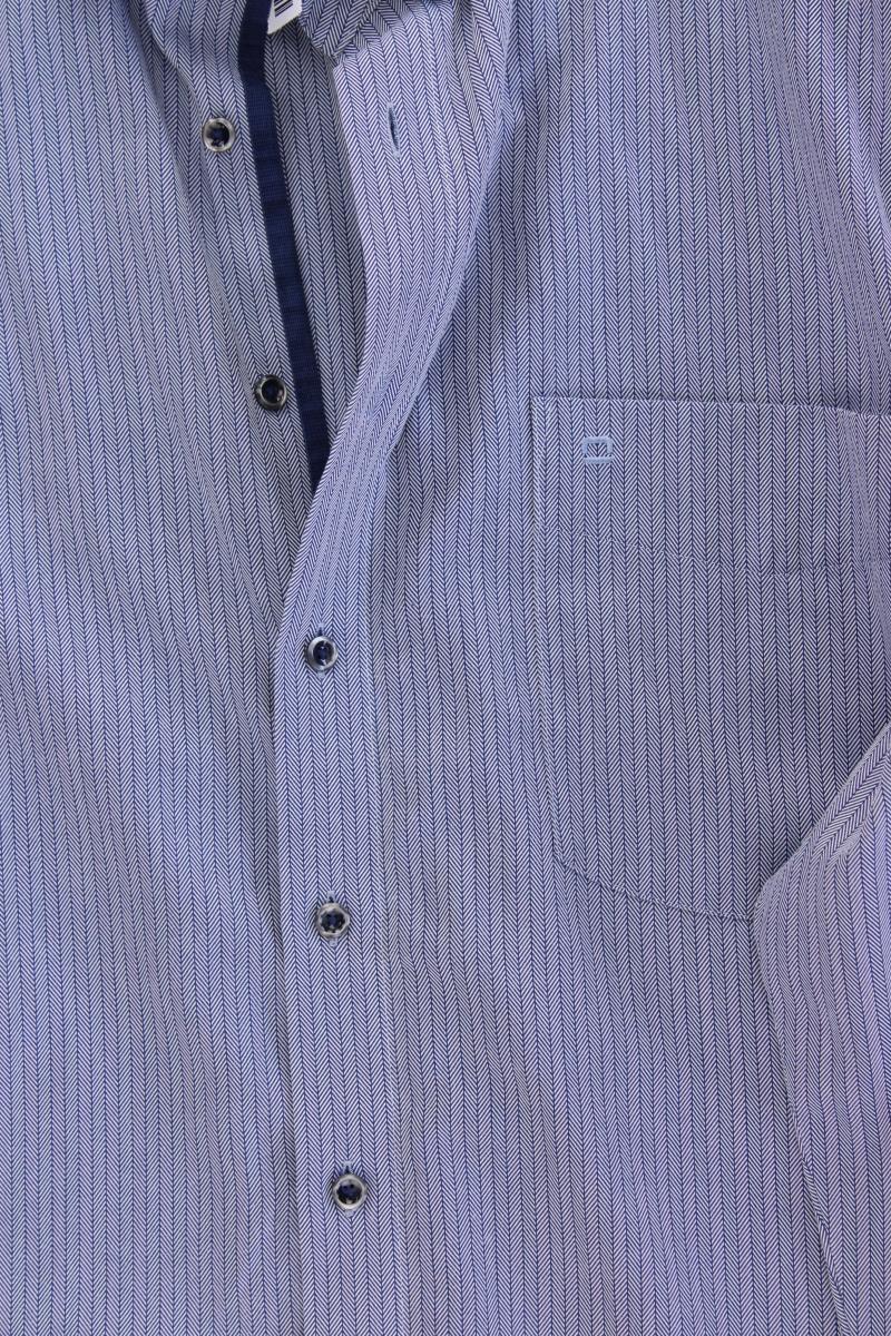 Olymp Langarmhemd für Herren Gr. Hemdgröße 44 blau aus Baumwolle