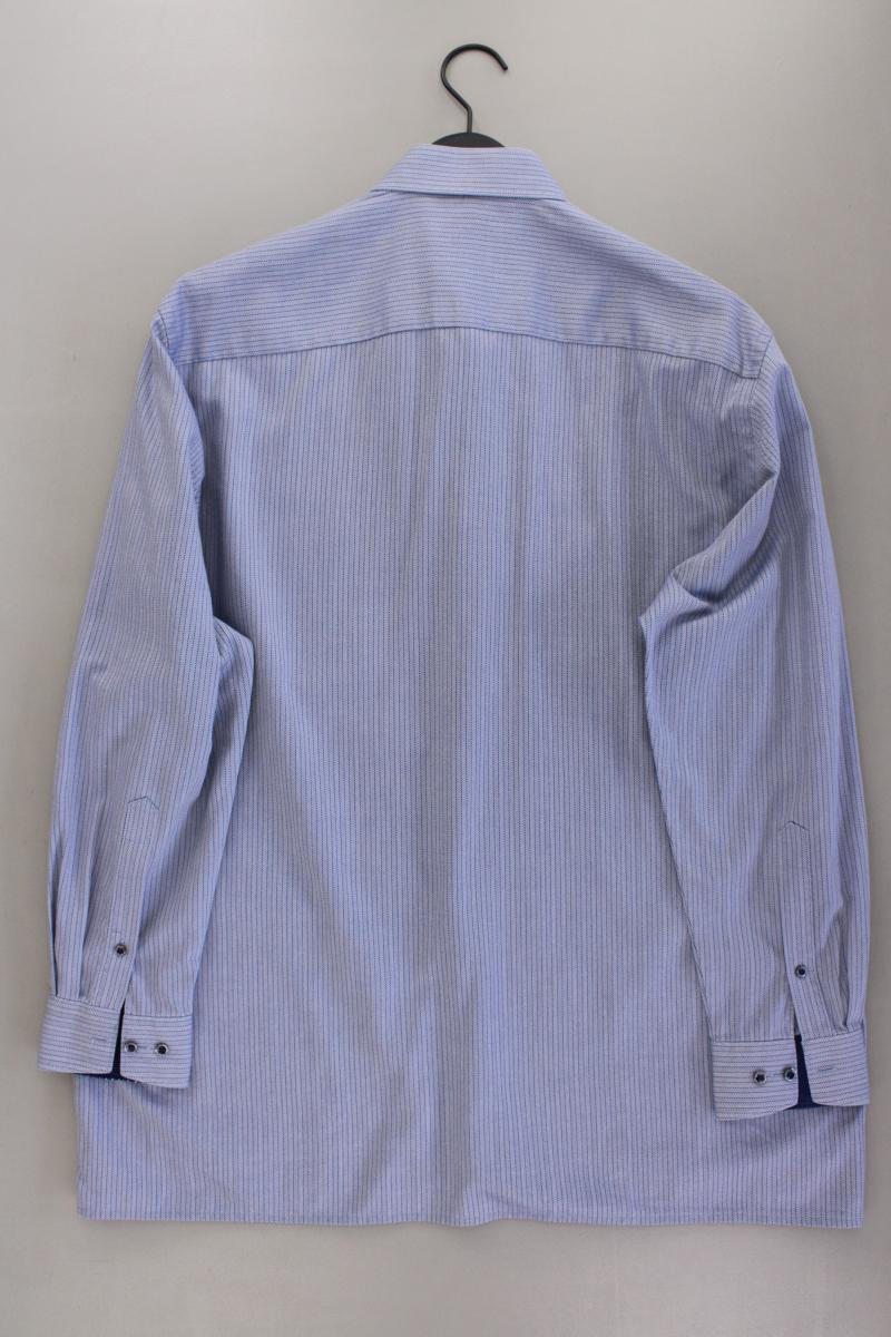 Olymp Langarmhemd für Herren Gr. Hemdgröße 44 blau aus Baumwolle