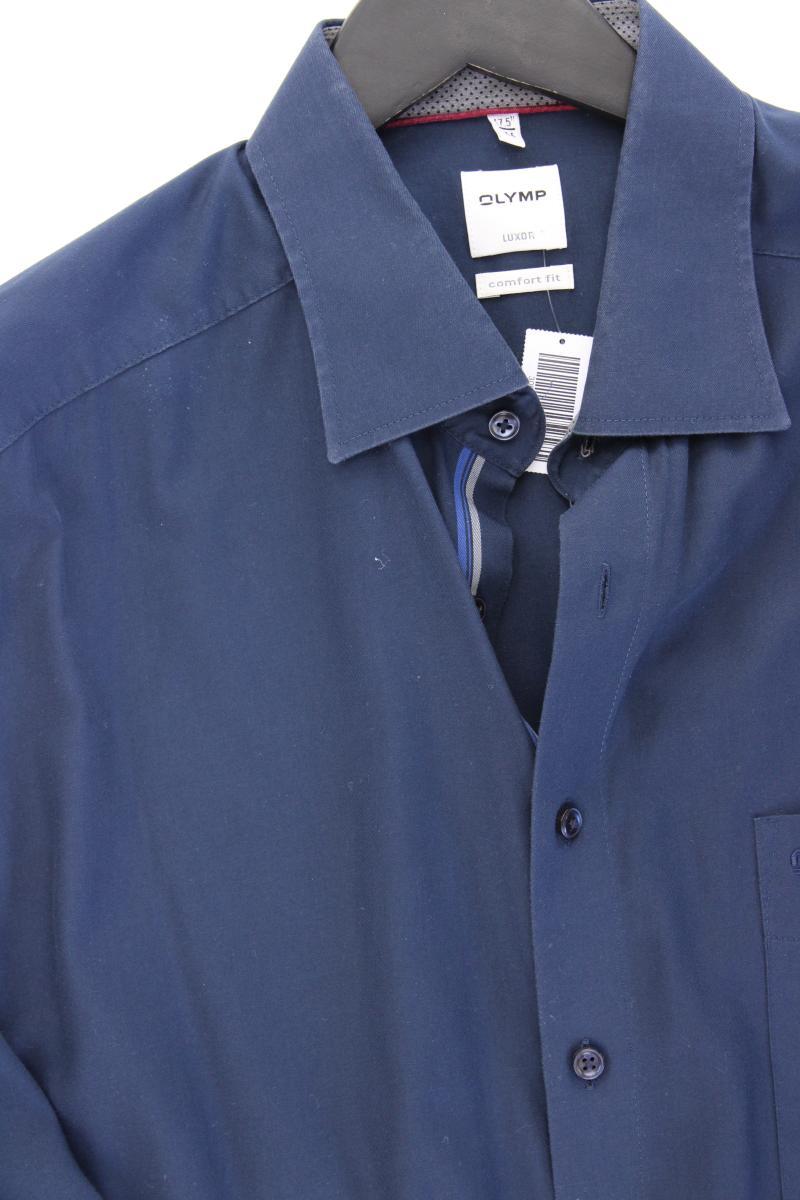 Olymp Langarmhemd für Herren Gr. Hemdgröße 44 blau aus Baumwolle