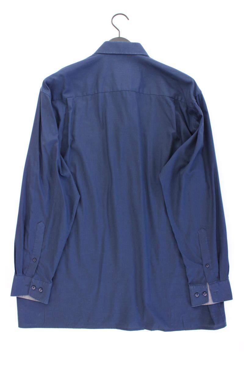 Olymp Langarmhemd für Herren Gr. Hemdgröße 44 blau aus Baumwolle