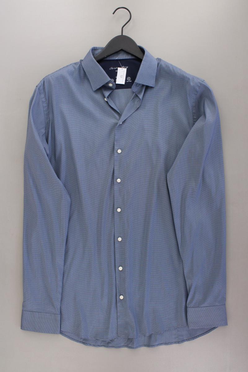 Christian Berg Langarmhemd für Herren Gr. Hemdgröße 43/44 geometrisches Muster