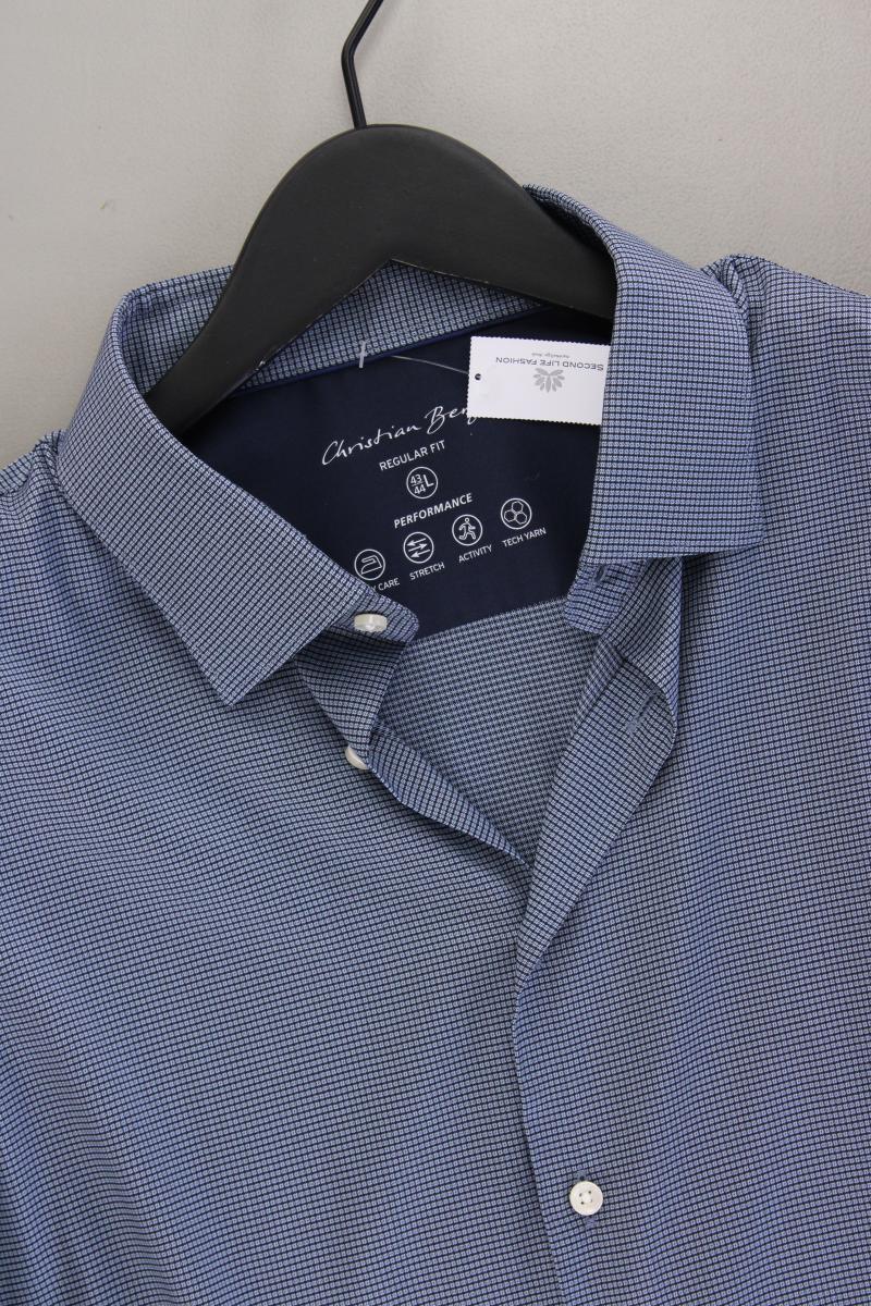 Christian Berg Langarmhemd für Herren Gr. Hemdgröße 43/44 geometrisches Muster